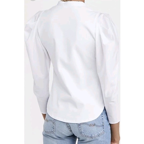 Revolve A.L.C. Robbie Top Women's 12 Mutton Sleeve White Puff Shoulder Blouse - Picture 3 of 14